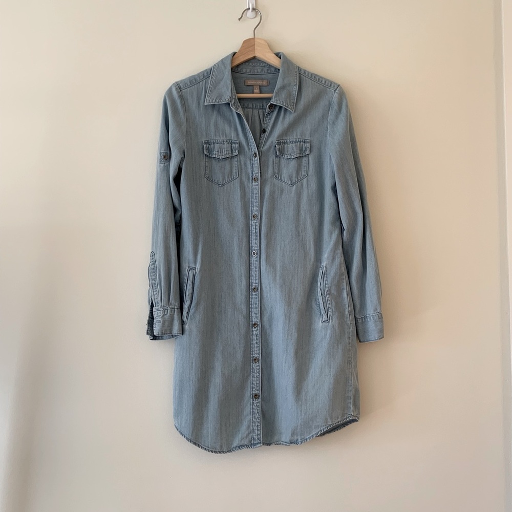 Banana Republic Women’s Denim Button Dress - light blue